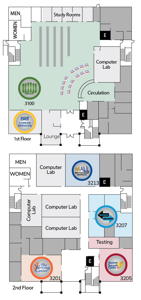 Bedford Hall Learning Commons map