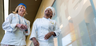 two people walking Culinary Arts